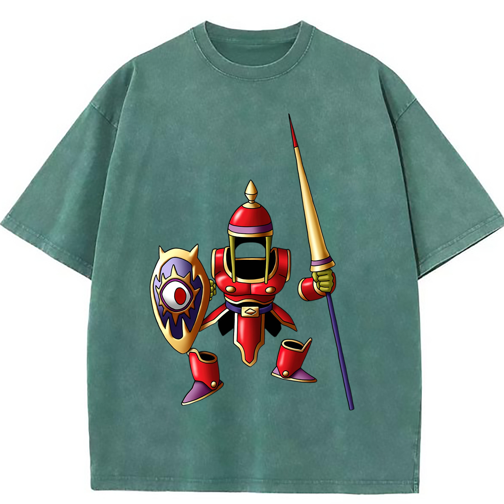 （画像用） ドラゴンクエスト Doragon Kuesuto Dragon Quest 綿100% ヴィンテージ風 半袖Tシャツ（フロントプリント）
